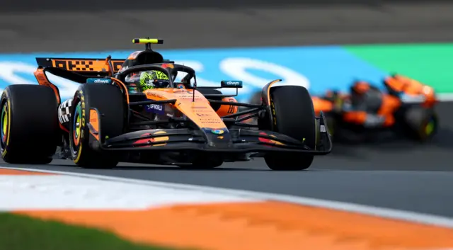 McLaren's Lando Norris with Oscar Piastri in the background