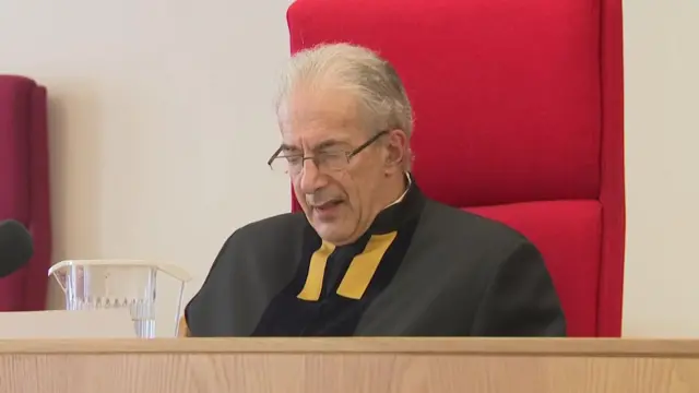Lord Justice Bean in court.