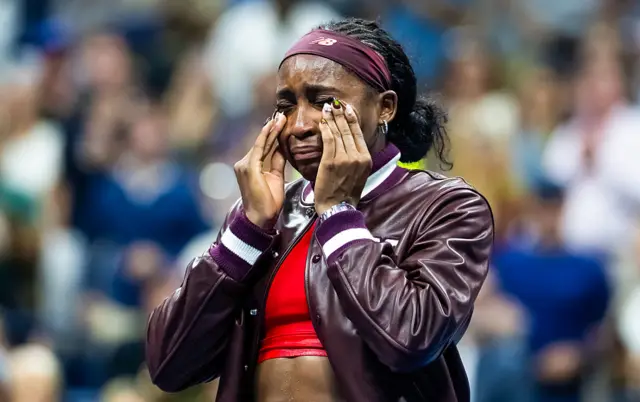 Coco Gauff cries at US Open after second-round victory