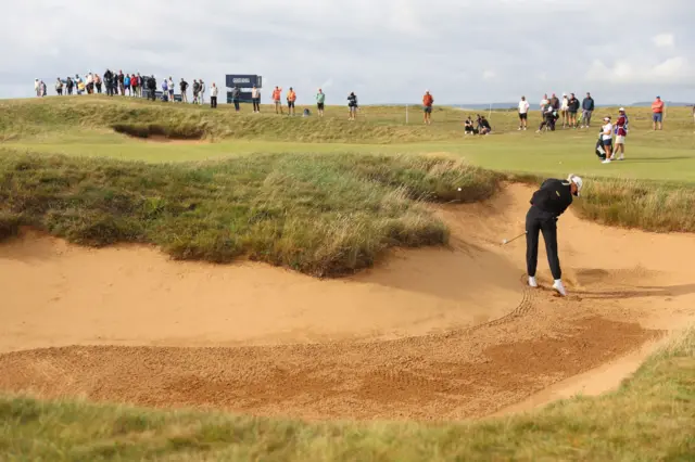 Charley Hull plays out of a bunker