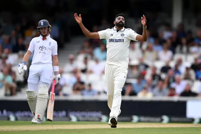 Mohammed Siraj looks dejected