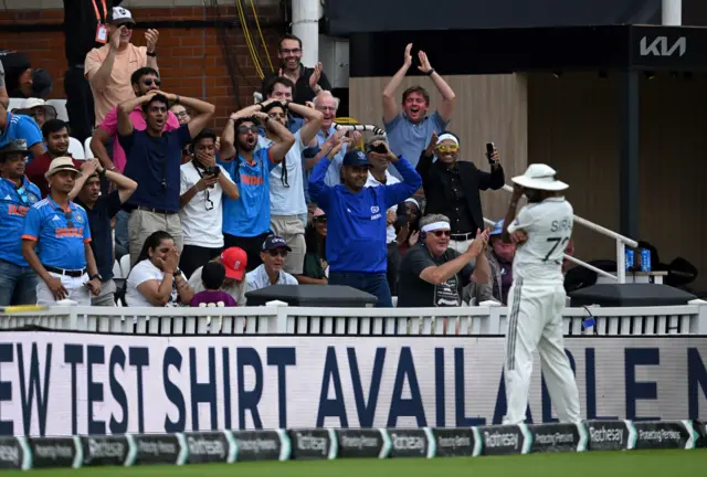 Crowd react after dropped catch