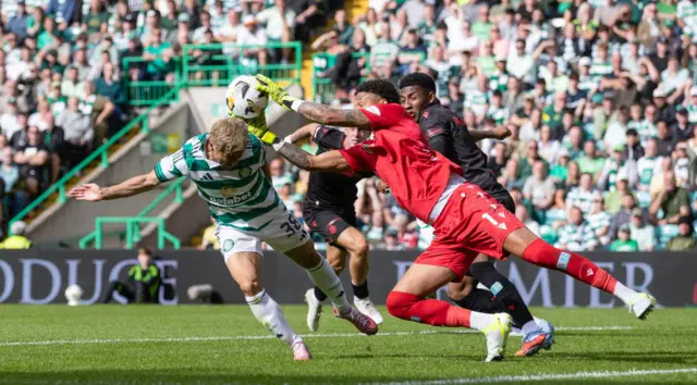St Mirren goalkeeper Shamal George saves
