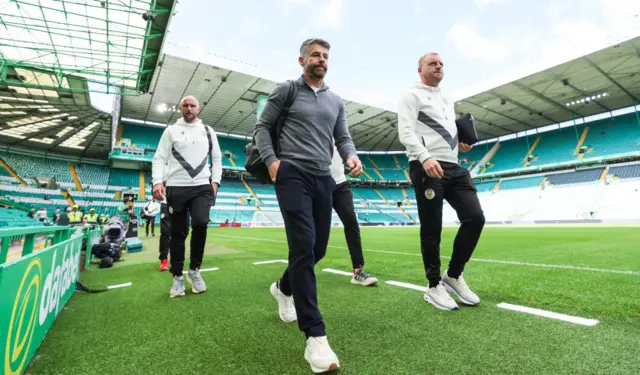 Stephen Robinson arrives at Celtic Park