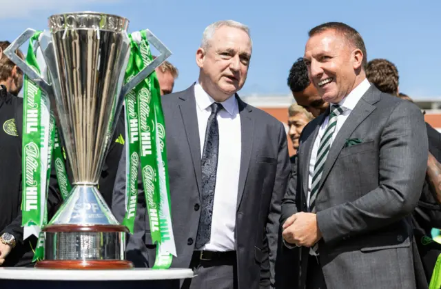 Paul McStay and Celtic manager Brendan Rodgers