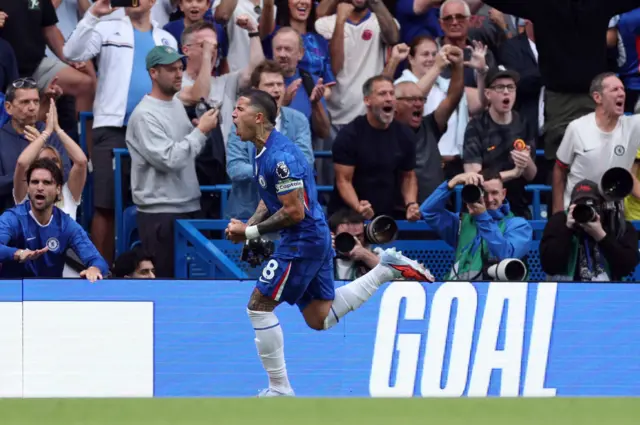 Chelsea's Enzo Fernandez celebrates scoring their second goal