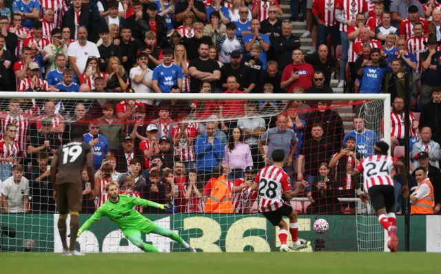 Sunderland's Enzo Le Fee scores their first goal from the penalty spot