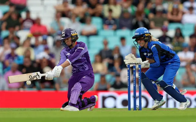 Phoebe Litchfield of Northern Superchargers hits out