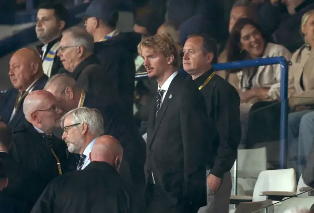 New Newcastle United signing Nick Woltemade in the stands.