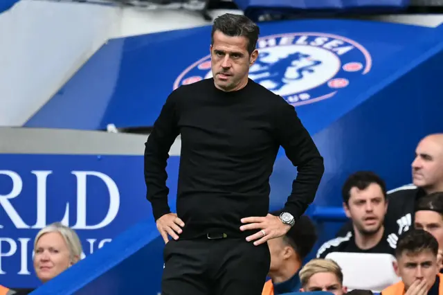 Fulham's Portuguese head coach Marco Silva gestures on the touchline