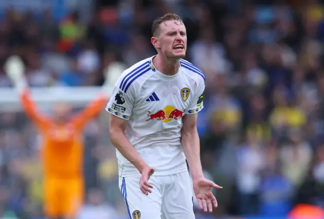 Leeds United's Sean Longstaff reacts