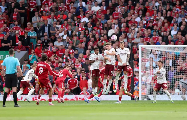 Dominik Szoboszlai of Liverpool scores