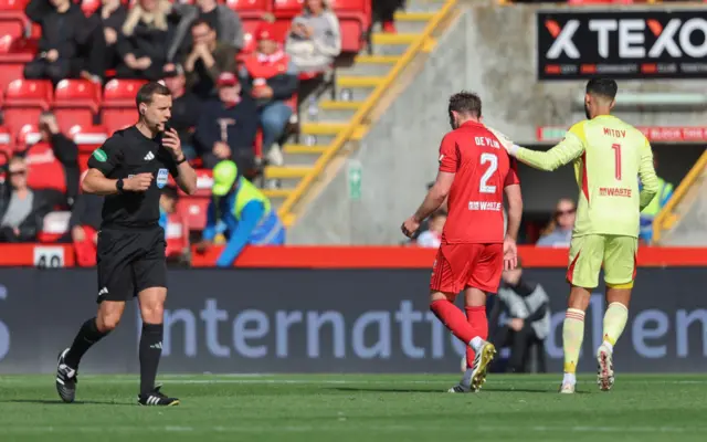 Aberdeen's Nicky Devlin is sent off