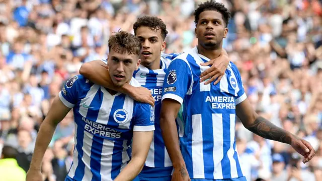 Brighton players celebrate