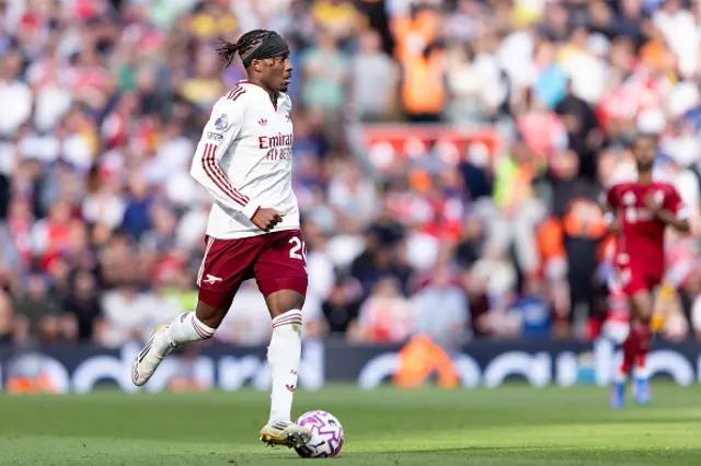 Noni Madueke of Arsenal in action