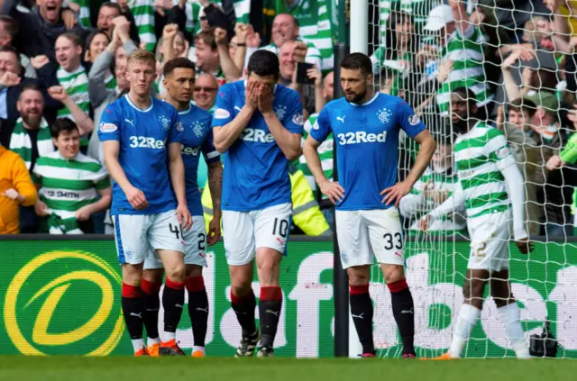 Russell Martin (number 33) at Celtic Park in 2018