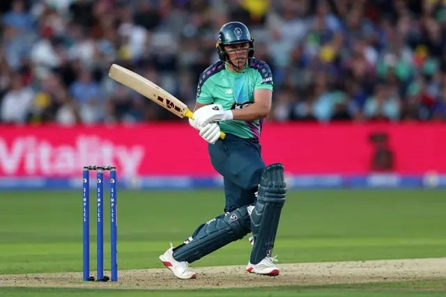 Sam Curran of Oval Invincibles bats