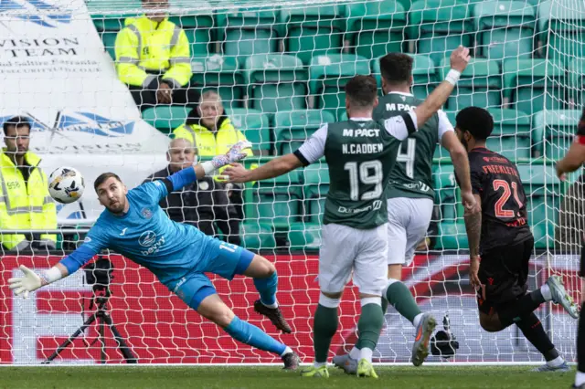 St Mirren's Miguel Freckleton scores