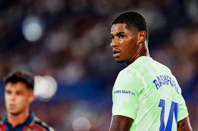 Marcus Rashford looks on