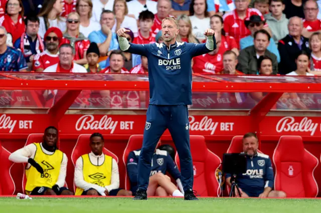 Graham Potter, Manager of West Ham United on the side line
