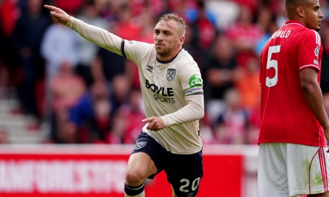 West Ham United's Jarrod Bowen celebrates