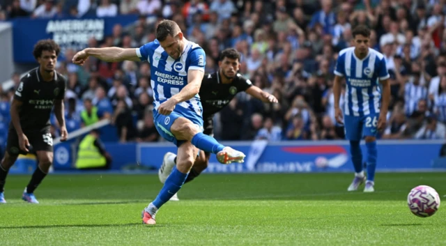 Brighton & Hove Albion's James Milner scores