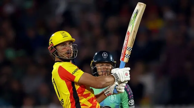 Marcus Stoinis of Trent Rockets hits out