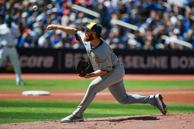Brandon Woodruff #53 of the Milwaukee Brewers pitches