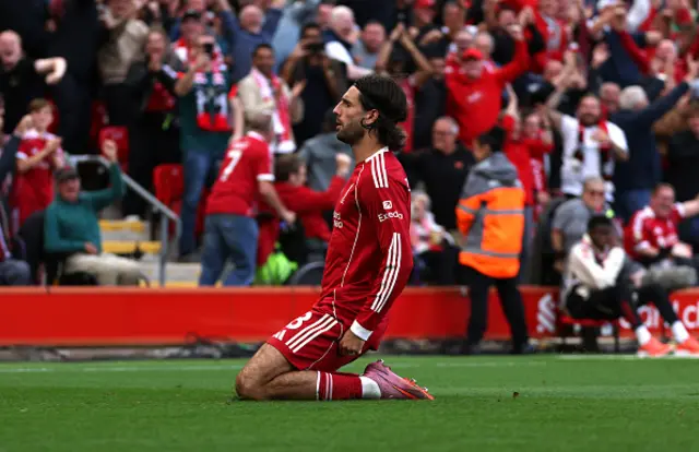 Dominik Szoboszlai of Liverpool celebrates