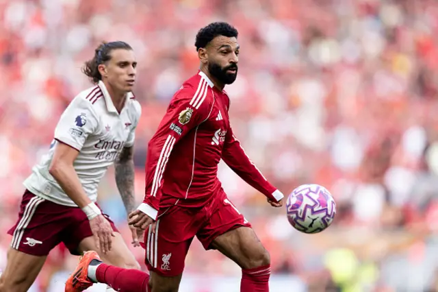 Mohamed Salah of Liverpool in action