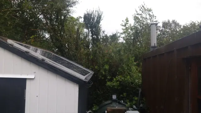 Solar panel on a hut
