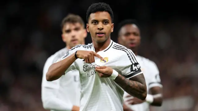 Rodrygo of Real Madrid celebrates