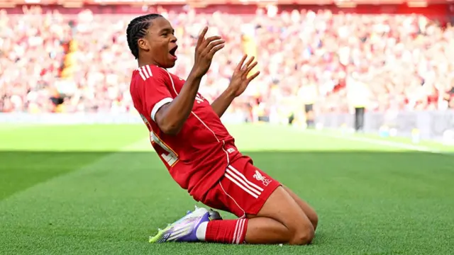 Rio Ngumoha celebrates