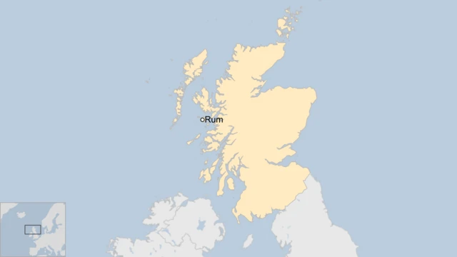 Location of the Isle of Rum, Scotland