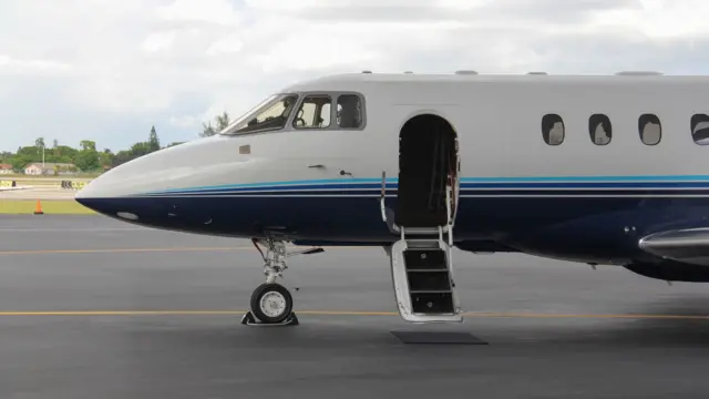 A private jet with its door open