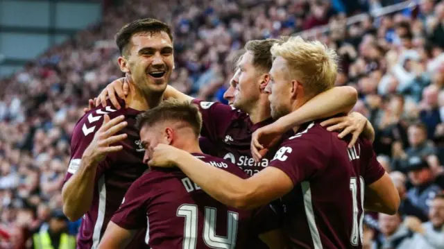 Hearts celebrate