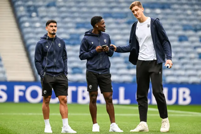 Plzen's Merchas Doski, Cheick Souare and Florian Weigele (L-R)