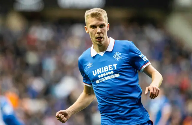 Rangers' Oliver Antman during a UEFA Champions League Third Round Qualifier First Leg match between Rangers and Viktoria Plzen
