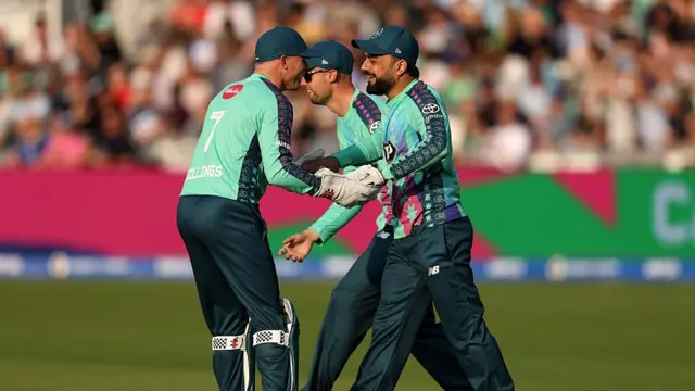 Rashid Khan of Oval Invincibles celebrates