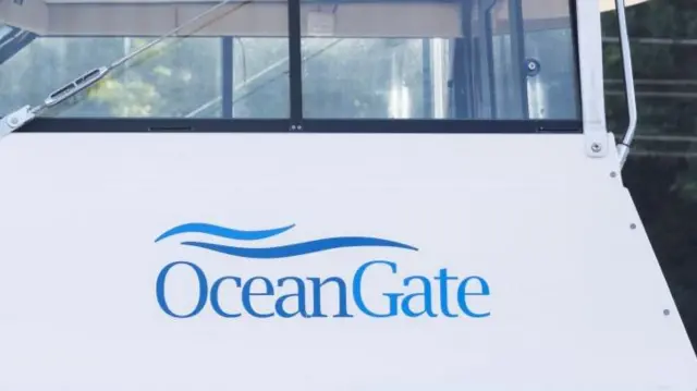 View of boat with OceanGate branding