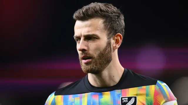 Angus Gunn playing for Norwich