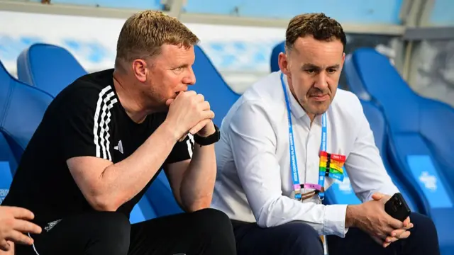 Eddie Howe and Newcastle Performance DirectorJames Bunce