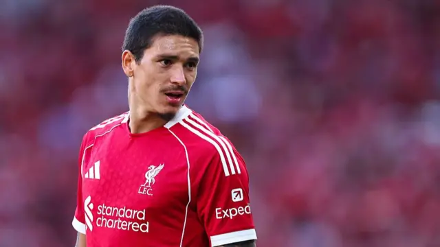 Darwin Nunez playing for Liverpool