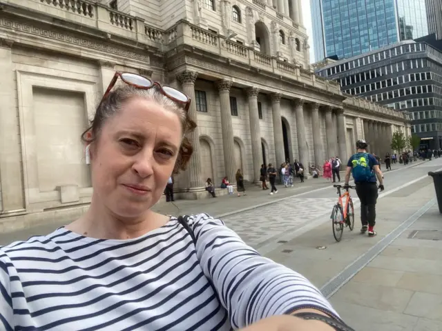Reporter Dearbail Jordan outside the Bank of England