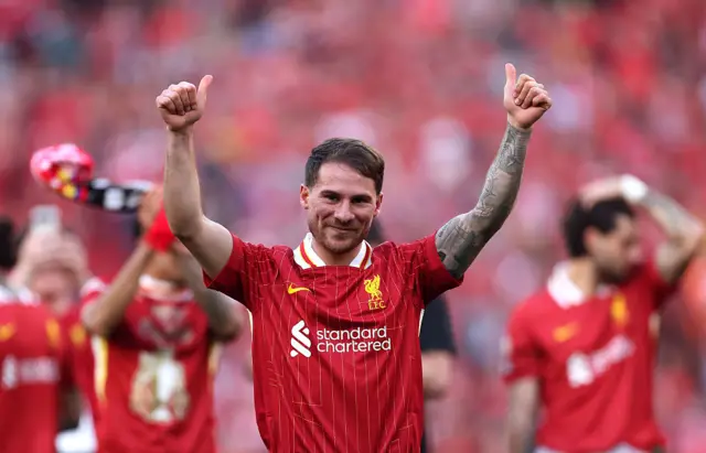 Alexis Mac Allister of Liverpool celebrates