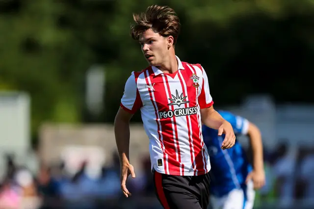 Tyler Dibling during Southampton's pre-season friendly against Eastleigh