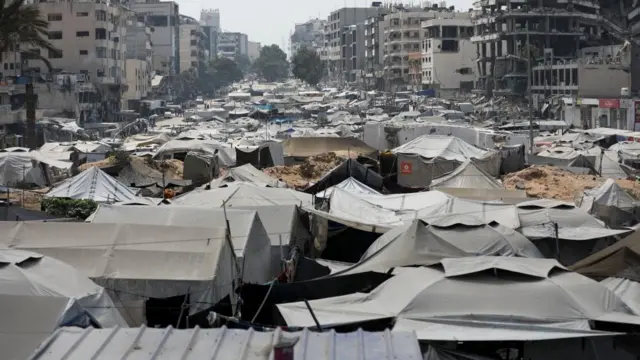 A tent camp in Gaza City
