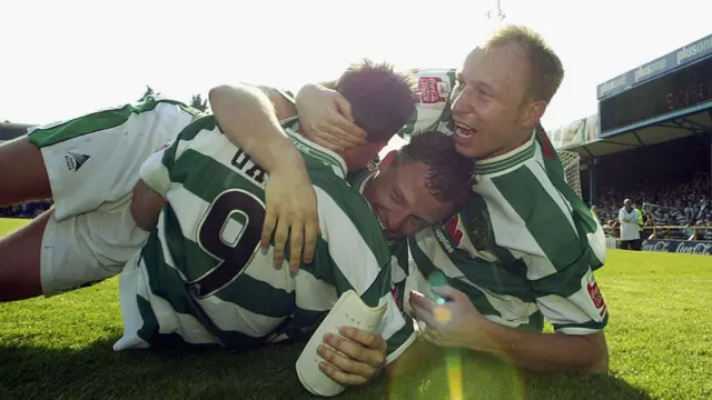 Yeovil players celebrate