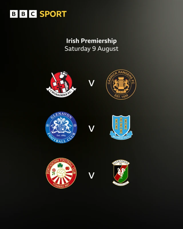Irish Premiership fixtures