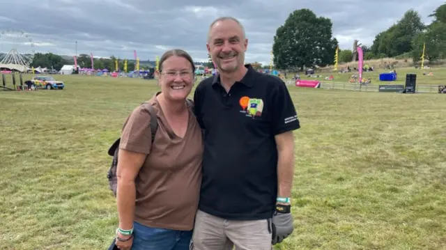 Debbie Adlam and Gary Morris standing in Ashton Court Estate